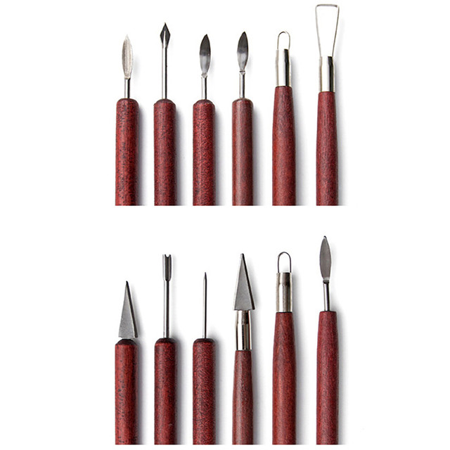 6pcs/set Pottery Clay Sculpting Tools Wooden Handle Pottery Carving Tool  for Pottery Sculpture Ceramic Clay Trimming Cutting Kit - AliExpress